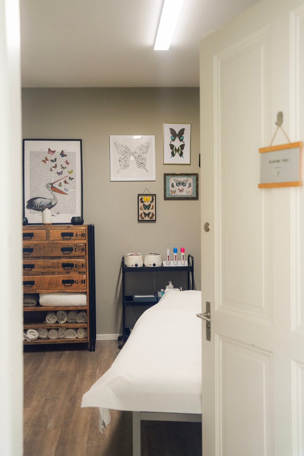 Kabine im Beautylounge Salon in Basel, Grenzacherstrasse.