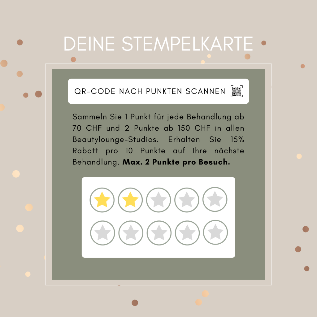 Grafik der Beautylounge Stempelkarte im neuen Design.