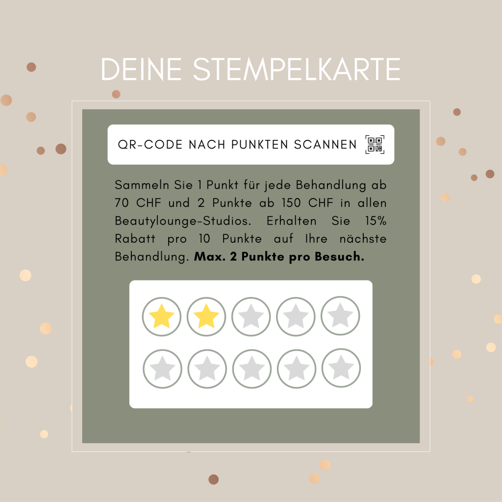 Grafik der Beautylounge Stempelkarte f&uuml;r Treuepunkte.
