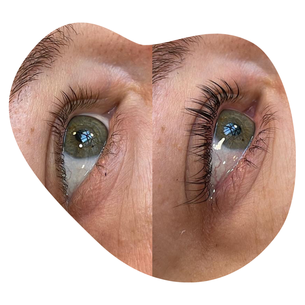 Hervorragende Ergebnisse eines Lashlifting in der Beautylounge Basel.
